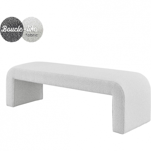 Vioreen Bench in Boucle Beige Fabric